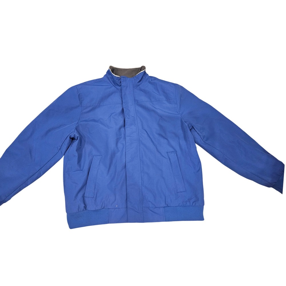 Lands End Squall Jacket Mens Large Blue Good Fleece Lined Bomber Outerwear